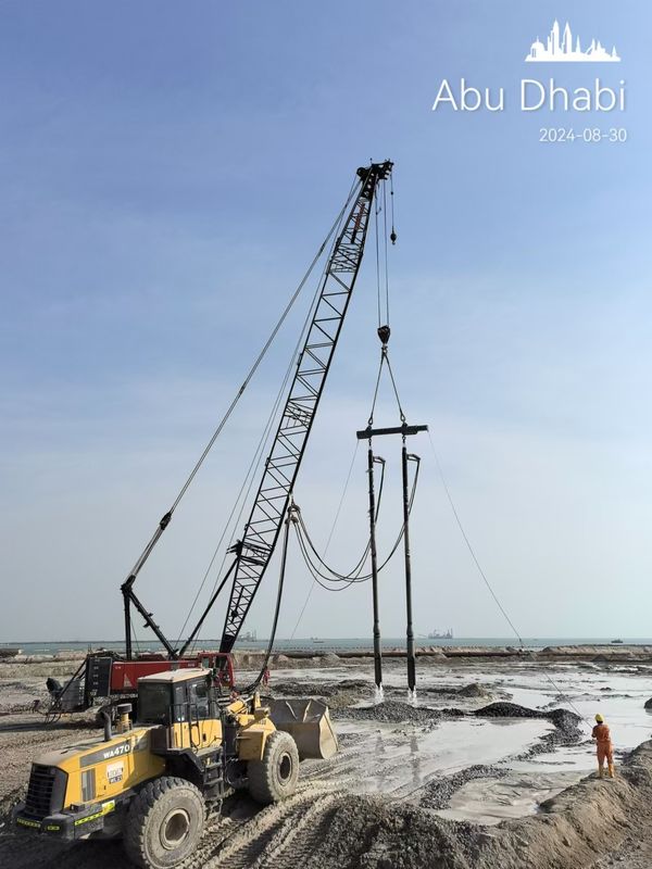 Chinese fabrikant 214kN centrifugaalkracht Vibroflotation apparaat gemonteerd op boorinstallatie die het energiesysteem deelt